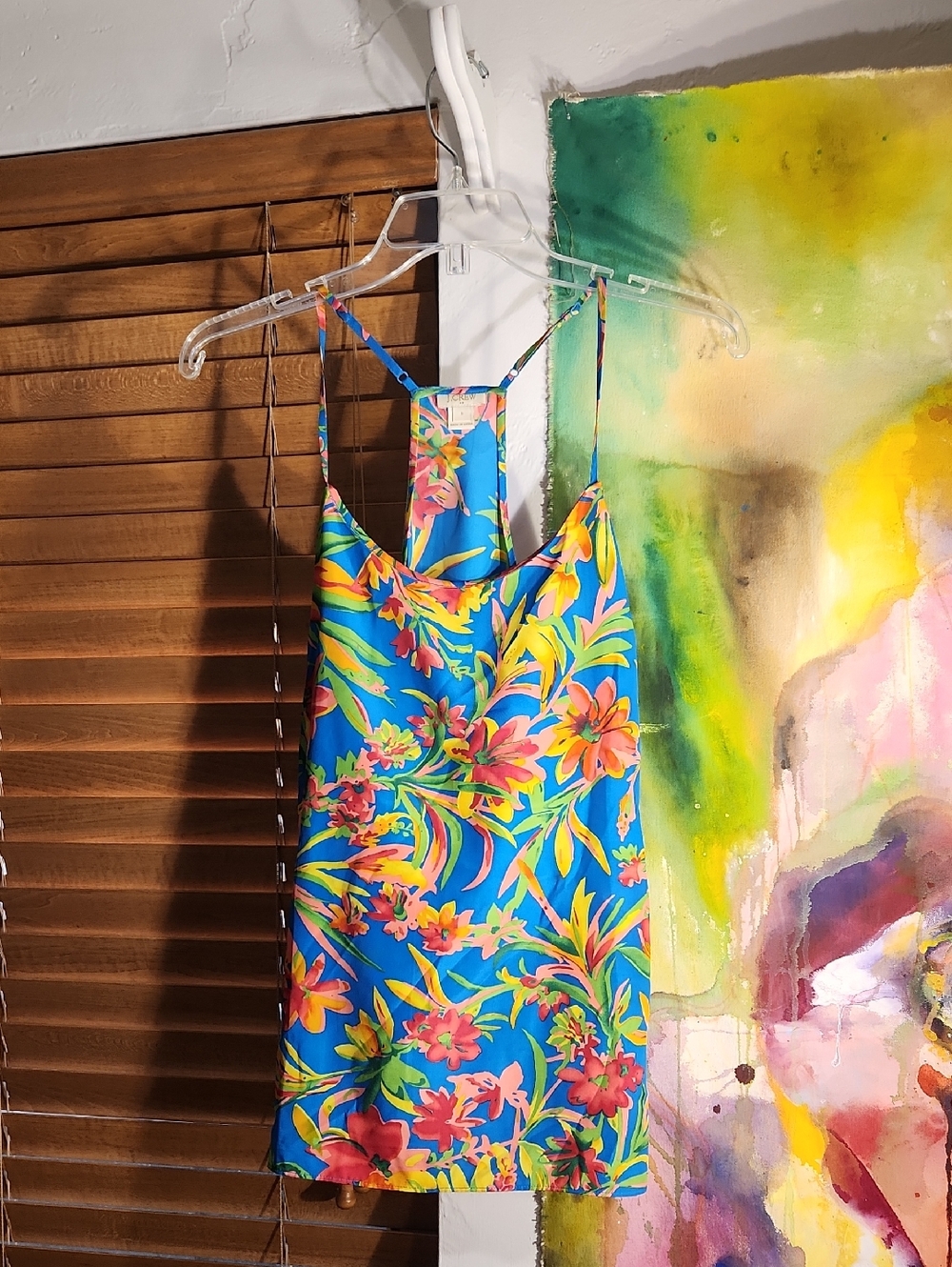 J.Crew Bright Blue Tropical Floral Kids One-Piece Swimsuit